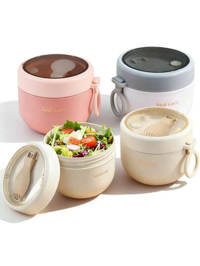 4 st frukostkoppar, havregrynskoppar med skedar, förseglade havregrynsbehållare, bärbara frukostbehållare, återanvändbara frukostkoppar, lämpliga för frukt, pudding, yoghurt, sallad, mjölk, soppa och mer, perfekt för hemmet, skolan, kontoret, resor och utomhuspicknickar