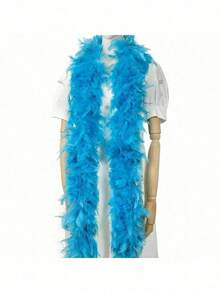 6.6ft Colorful Artificial Feather Scarf, Suitable For Women, Can Be Used For Dancing, Wedding, Party, Halloween, Stage Decoration, Festival Party Headdress Accessories, Clothing Accessories, Scarf Decoration, Suitable For Birthday Party, Halloween, Christmas, Racing, Afternoon Tea, New Year's Eve, Concert And Home Decor, Dance Wedding, Stage Performance, Carnival Costume And Accessories, Party Supplies, An Ideal Gift Choice. - Multicolor - View 13