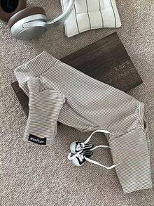 1pc Cute Striped Design Pet Hoodie - Comfortable Pullover For Small Dogs, Soft & Durable Fabric, Fashionable Pet Clothing For All Seasons, Funny Pet Apparel, Cozy Pet Sleepwear - Grey - View 13