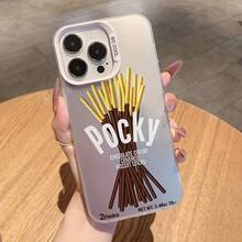 New Model Debut Pocky Chocolate Snack Design Phone Case Compatible With IPhone 17 16e 16 15 14 13 12 11 Mini Pro Max Air X XR XSMAX 8 7 Plus Shockproof Matte Back Cover, Shockproof Protective Case, Fun Print, Fashion Design, UV Printing, Lightweight Shell, Snack Theme Storage Box, Fashion Enthusiasts, Anime Fans , Valentine's Gifts, Christmas Gifts - 混合顏色 1 - 查看 5