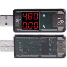 USB LCD en color Voltímetro Amperímetro Medidor de corriente Multímetro Cargador Probador USB, Probador USB Voltaje Corriente Medidor de potencia, Tamaño pequeño, Portátil para llevar,(negro) - Negro - Ver 6