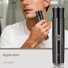 4-In-1 USB Rechargeable Grooming Kit: Multi-Functional Trimmer For Nose Hair, Ear Hair, Beard And Eyebrow Grooming, Portable Design, Ideal For Men's Personal Care And Holiday Gifts, Convenient For Travel. 500mAh Battery Capacity. - Black - View 10