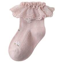 4 Pairs Of Baby Princess Lace Socks, Breathable All-Season Socks For Girls, Princess Lace Socks, High Elasticity, Non-Restrictive