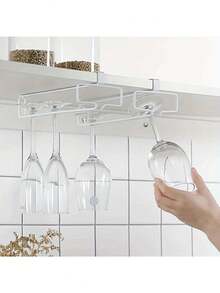 Iron Wine Rack Glass Holder Hanging Bar Hanger Shelf Stainless Steel Wine Glass Rack Stand High Quality Useful Paper Roll Holder - Multicolor - View 2