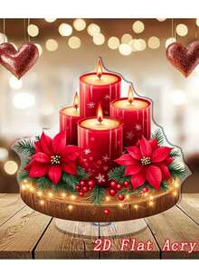 Bohemian Acrylic Christmas Candle Holder, Inspiring Desktop Decor, Suitable For Home And Holiday Atmosphere, Christmas Decoration