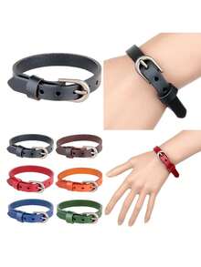 1 Peça Pulseira Em Camadas Duplas Com Design De Nicho Para Homens, Com Detalhe De Anel E Fivela Minimalista, Acessório De Joalheria Vintage