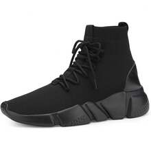 Women's Slip-On Tennis Walking Sneakers, Lightweight Breathable Comfort Gym And Work, Stylish Trainers, 2025 - 056all Black - View 2