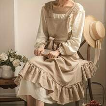 French Style Ruffled Edges Apron - Elegant Kitchen Baking Apron With Collar Suitable, Pastry,, Crafting - Multi-Color Options - 藍色 - 查看 3