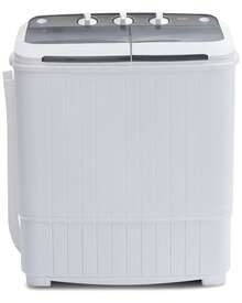 TABU 17.6 Ibs Portable Washing Machine, Compact Washer Machine, Mini Washing Machine, Twin Tub Washer And Spiner, Ideal For Dorms, Apartments, RVs, Camping Etc, White/Blue/Brown - 查看 3