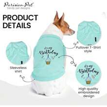 Parisian Pet Dog T-hirt, mall(It's My Birthday Blue S) - Multicolor - Ver 4