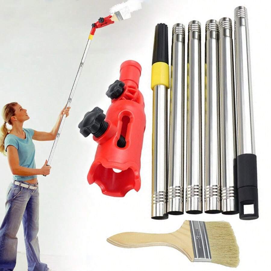 Multi-Angle Paint Brush Extender Extension Pole Attachments Telescopic Ceiling - Multicolor - View 1