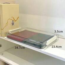 1pc Stackable Plastic Storage Box, A4 Paper Organizer, Office File Storage Box, Office/School Supplies - Transparent - View 10