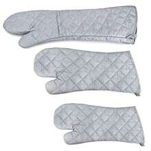 Heat Resistant Gloves Kitchen Cooking Baking Microwave Oven Mitts - Grey - View 10