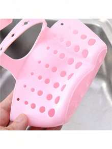 厨房水槽沥水篮挂袋水龙头海绵收纳架蔬菜清洗洗碗水槽免钻孔收纳篮可调节滑入式篮子，适用于水槽、橱柜门或墙壁 - 彩色 - 查看 14