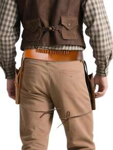 Cinto de Cintura de Couro Vintage Medieval Viking Halloween, Conjunto de Duas Armas, Adereços de Fantasia Cosplay - Multicolorido - Visão 9