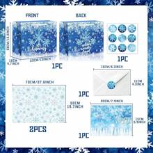ROARING GOOD TIME RGT Large Frozen Gift Bag Snowflake Winter Birthday Favors Bags With Greeting Card Tissue Paper Frozen Snowflake Wrapping Paper Bags For Kids Birthday Gender Reveal Party Supplies - Multicolor - View 9