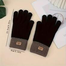 1pair Unisex Cold Weather Work Gloves - Thick Knitted Touchscreen Compatible Gloves, Breathable Non-Slip For Driving, Cycling, Skiing & Outdoor Activities, Ideal For Commuters & Outdoor Enthusiasts - Nhiều màu - Xem 8