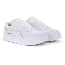 Women's Casual White Sneakers For New Year's Eve. New Release Women's Sneakers For Sports, Gym, Running, Walking, And The New Year. - 金色 - 查看 2