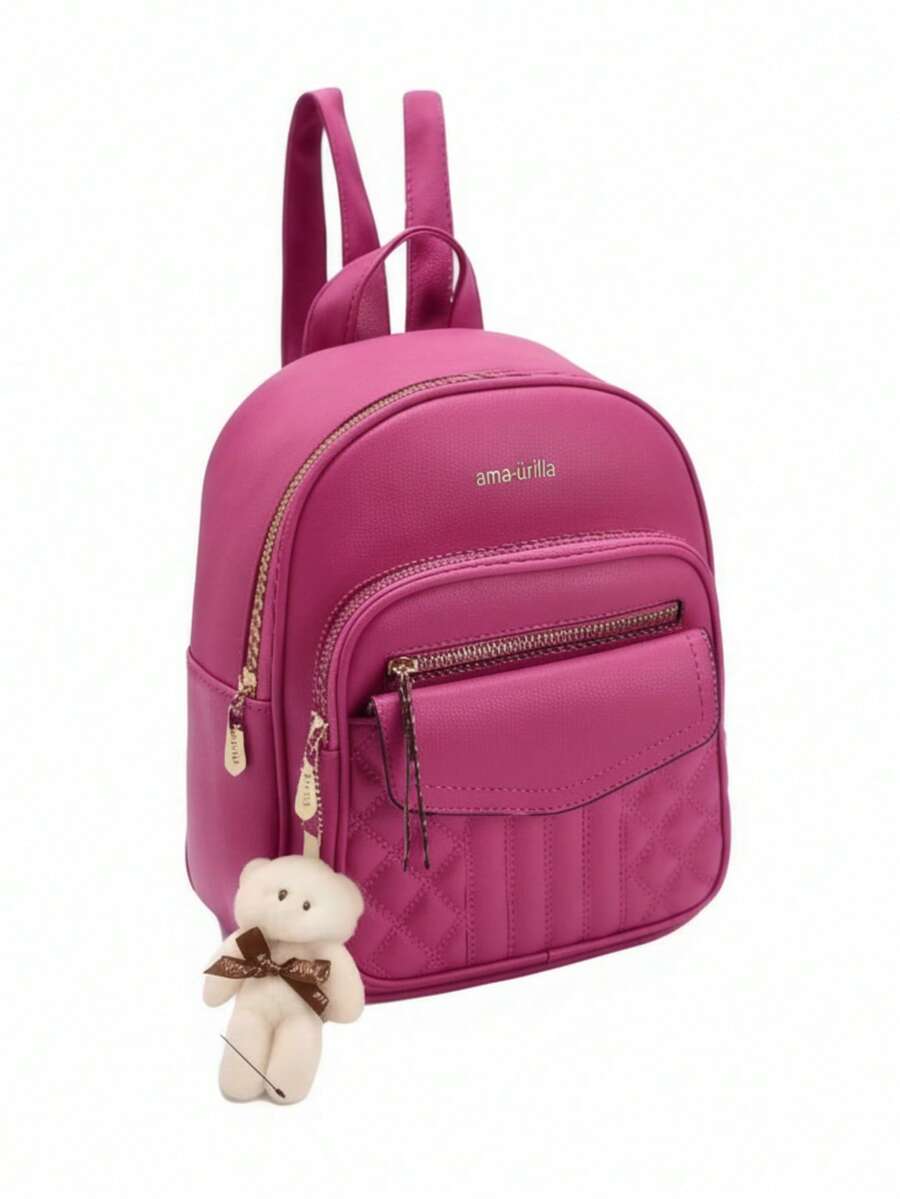 Women Fashion Backpacks - Hot Pink - View 1