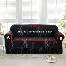 1件装印花弹力裙式沙发套，全覆盖式沙发防尘罩，四季皆宜，一体式沙发套，面料柔软，适合L型沙发，可用于客厅、卧室、书房等场所的装饰。 - 紋理-裙邊款 - 查看 12