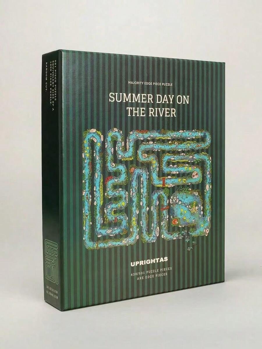 Summer Day On The River Edge Piece Puzzle, 501 Pieces Unique River Themed Puzzle - 綠色 - 查看 1