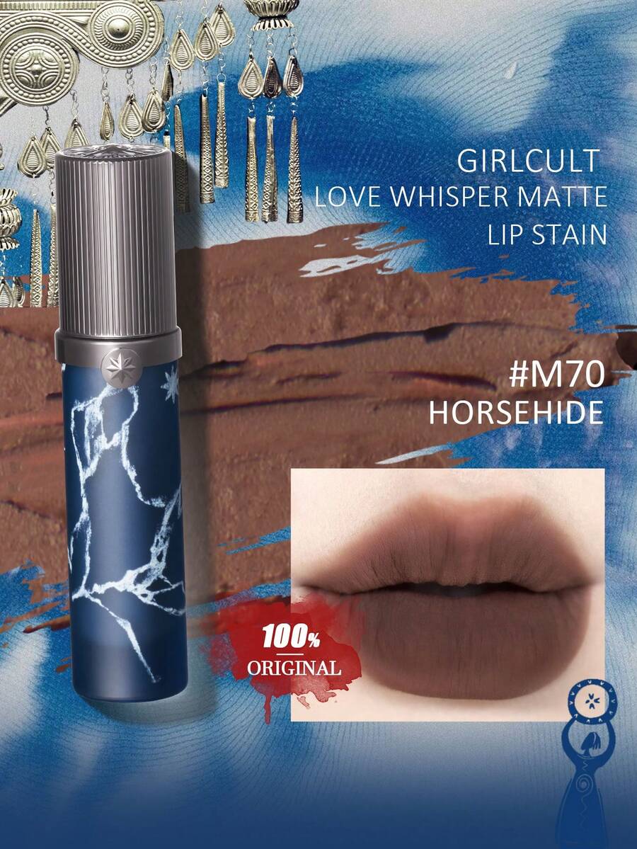 GIRLCULT Love Whisper Matte Lip Gloss M70 Mahogany | Non-Sticky | Moisturizing & Long-Lasting | High Color Payoff | Smooth Matte Finish | Plump & Luminous | Non-Drying | MLBB (My Lips But Better) | 3.8ml/0.13fl Oz