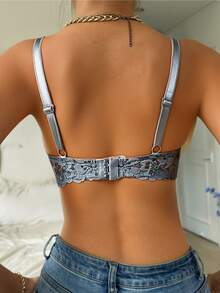Grey Sexy Lace Bra, Comfortable Supportive Breathable Thin Cup Bra For Daily Wear - Grey - View 3