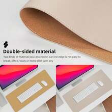 AFIING Leather Desk Pad Protector, Large Non-Slip Office Desk Mat With Natural Cork &Amp; PU Leather, Waterproof Writing Mouse Pad For Office And Home (55in*17in,Beige) - ColorA - 查看 3