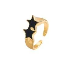 1 Piece - A Personalized Colorful Drop-Shaped Star Ring For Women, Featuring A And Niche Design With A Sophisticated Star-Shaped Opening. It Is Also Suitable As A Valentine's Day Gift And Can Be Worn Alone As An Accessory. - Multicolor - View 7
