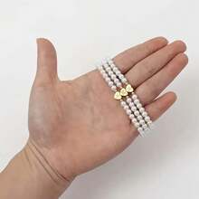 Women's A-Z Heart Initial Letter Bracelet With A-Z Alphabet & Heart Charm - Ized Faux Pearl Bead Jewelry Gift For Valentine's Day,Valentine's Day Gifts, Wedding Gifts, Bridesmaid Gifts, Casual Attire, Year-Round - Initial For Name Necklace Converted To Bracelet (A-Z)