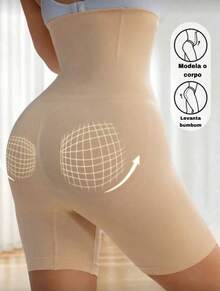 Short Shaping Belt, High Waist Compression, Lifts Buttocks, Reduces Tummy, Slims Plus Size - 米色 - 查看 2