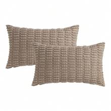 MIULEE Pack Of 2 Corduroy Decorative Lumbar Throw Pillow Covers 24x12 Inch Soft Boho Striped Pillow Covers Modern Farmhouse Home Decor For Sofa Living Room Couch Bed Light Brown,2224inchx12inchPackof2 - 2224吋x12吋2包 - 查看 7