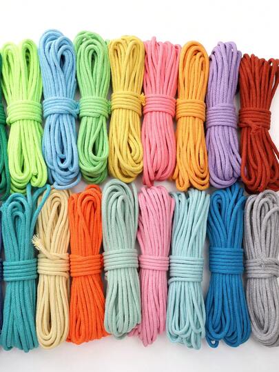 10米 4毫米粗彩色涤纶编织绳 - 多种颜色可选，柔韧防缠绕，适用于户外活动、DIY手工艺品、圣诞装饰、手机挂绳及各种装饰配件 - 耐用涤纶线
