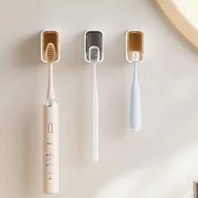 3/2/1pcs Toothbrush Holder, Wall-Mounted Toothbrush Organizer Rack, Bathroom Toothbrush Storage Shelf - Multicolor - View 4