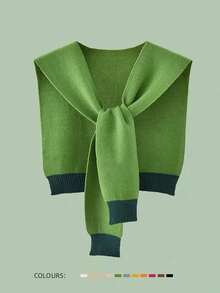 1 pieza Chal de mujer tejido con hilo de núcleo, cárdigan envolvente de unicolor, bufanda ligera de verano para atar al cuello