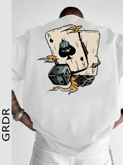 GRDR Men's Personalized Graphic Print Short Sleeve T-Shirt, Comfortable & Breathable, Summer Wear