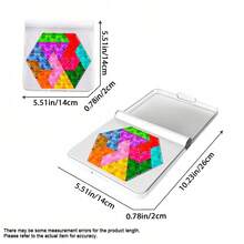 1件装高品质塑料拼图积木益智玩具，经典彩色六边形、星星和心形图案，有助于逻辑思维训练和记忆力提升，是送给儿童、成人和节日聚会的理想礼物。