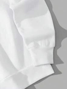 Moletom Masculino Casual de Rua com Estampa Gráfica de Slogan em Inglês LA, Gola Careca