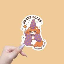 魔法猫贴纸 - 可爱的Q版魔法猫手持魔杖和魔法书 - 可重复使用的防水乙烯基贴纸，适用于日记本、计划本、笔记本电脑、手机 - 魔法帽和星星图案（适合粉丝） - 彩色 - 查看 2