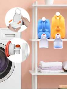 1个洗衣液杯架，柔顺剂滴水盘，告别脏兮兮的滴水，可折叠洗衣液杯架，防溢便携式杯架，返校季必备 - 彩色 - 查看 4