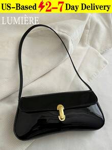 Women's Vintage Faux Oiled Leather Flap Decor One Shoulder Underarm Bag, Suitable For Dating, Outing, Party - Nhiều màu - Xem 13