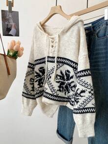 Women's Chinese Style Casual Long-Sleeved Hooded Sweater, Suitable For Autumn And Winter Wear, Casual Simple Style, Office Wear, Retro Style. Suitable For Daily Commuting, Spring Break, Vacation Wear, Concert Wear, Bohemian, Music Festivals