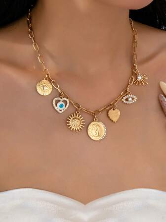 1pc Bohemian Eye Charm Pendant, Suitable For Multiple Occasions