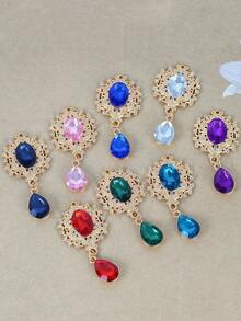 10/5pcs Jewellery-Making Pendants. Flower-Shaped Diamond-Clasp Teardrop Gemstone Pendants With Alloy Fittings, Suitable For Earrings, Necklaces, Bracelets, Hair Accessories, And Hair Clips. Mobile Phone Cases, Charms, Keyring Ornaments.Craft Kit,Christmas Decorations.Keychain Accessories,Ideal As A Small Gift For Family And Friends,Valentine's Day, Eid Al-Fitr Jewellery Gifts - Multicolor - View 8