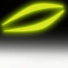 2pcs Reflective Vinyl Car Headlight Stickers - Creative Scratch-Proof Decals For Engine Hood Decoration - A - View 8