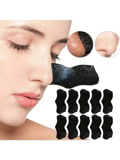 100 parches contra el acné para limpieza profunda de nariz, rostro y piel, eliminando imperfecciones y limpiando los poros. Parches na-sales de carbón de bambú para puntos negros, mascarilla na-sal de limpieza profunda, paquete de 100 unidades. Tiras instantáneas para eliminar puntos negros con carbón - Limpieza profunda de poros en la nariz