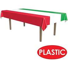 Beistle 57940-RWG International Tablecover, Red/White/Green(1) - Multicolor - Ver 3