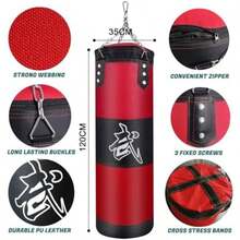 Saco de Boxeo Profesional, Bolsa de Boxeo de 10 Piezas, Saco de Boxeo Colgante de Karate Pelea de Boxeo 1.2M con Gancho y Cadena de Acero Inoxidable(Rojo) - Multicolor - Ver 3