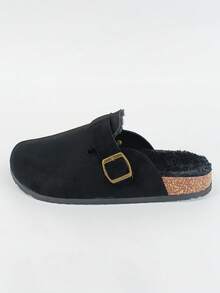 Nuevos zapatos de pareja unisex para invierno, pantuflas de felpa para hombre de otoño/invierno, pantuflas casuales para exteriores, pantuflas de felpa de moda unisex, chanclas para hombre y mujer, sandalias negras casuales para hombre y mujer, zapatos de casa, zapatos de playa, sandalias de plataforma para mujer, pantuflas de unicolor cómodas para hombre para usar en exteriores y oficina - Negro D - Ver 6