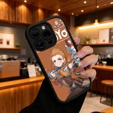 Funda de teléfono con diseño de chica arquera de anime y texto Yo para  14 Pro Max,  13,  12,  Galaxy S23, S22, S21, funda protectora para teléfono, regalo para novio, novia, San Valentín, regalo de cumpleaños - Negro - Ver 6